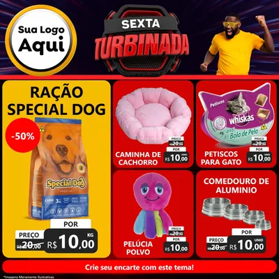 Modelo de Rede Social para Feed Facebook com o tema Sexta Turbinada para Pet Shop