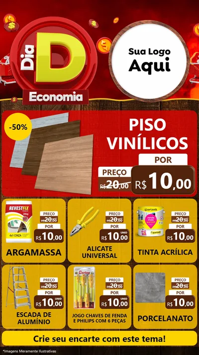 Modelo de Rede Social para Stories com o tema Dia D Economia para Material para Construção