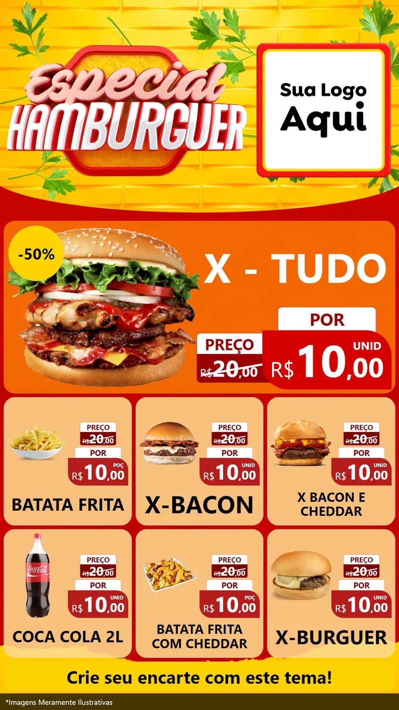 Modelo de Rede Social para Stories com o tema Especial Hamburguer para Hamburgueria
