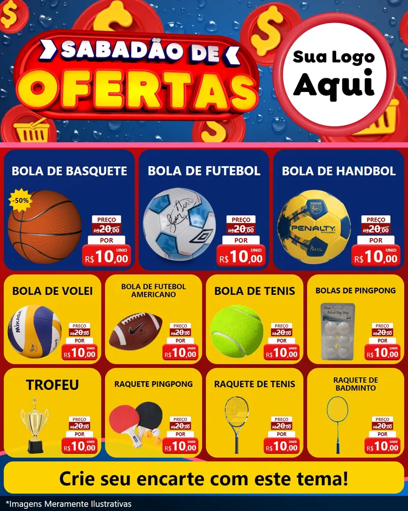Modelo de Rede Social para Feed Instagram com o tema Sabadão de Ofertas para Artigos Esportivos