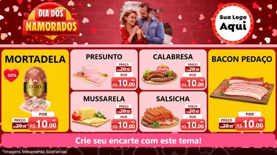 Modelo de TV para TV Horizontal com o tema Dia Dos Namorados para Frios e Laticínios