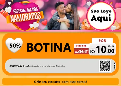 Modelo de Cartaz para Cartaz A4 Horizontal com o tema Especial Dia dos Namorados para Agropecuária