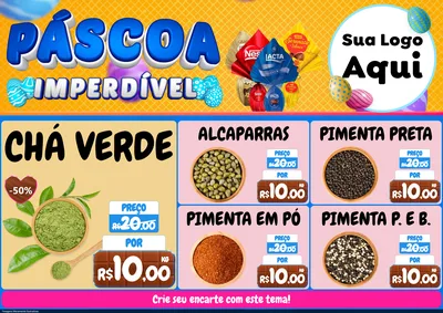 Modelo de Encarte para Encarte A4 Horizontal com o tema Páscoa Imperdível para Produtos Naturais