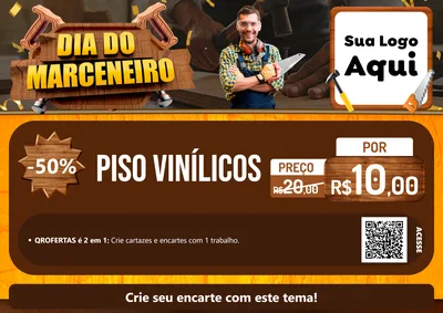 Modelo de Cartaz para Cartaz A4 Horizontal com o tema Dia do Marceneiro para Material para Construção