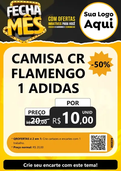 Modelo de Cartaz para Cartaz A4 Vertical com o tema Fecha Mês para Roupas e acessórios