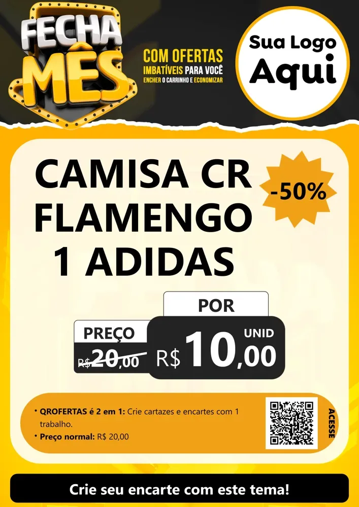 Modelo de Cartaz para Cartaz A4 Vertical com o tema Fecha Mês para Roupas e acessórios