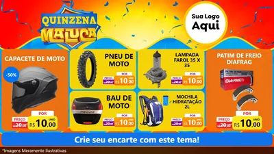 Modelo de TV para TV Horizontal com o tema Quinzena Maluca para Moto peças
