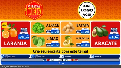 Modelo de TV para TV Horizontal com o tema Ofertas do Mês para Hortifrúti