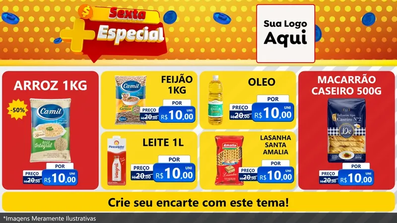 Modelo de TV para TV Horizontal com o tema Sexta Mais Especial para Supermercado