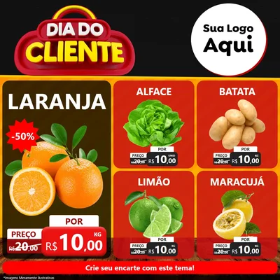 Modelo de Rede Social para Feed Facebook com o tema Dia do Cliente para Hortifrúti