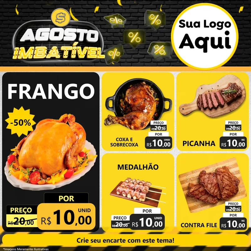 Modelo de Rede Social para Feed Facebook com o tema Agosto Imbatível para Assados