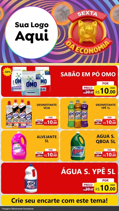 Modelo de TV para TV Vertical com o tema Sexta da Economia para Produtos de Limpeza