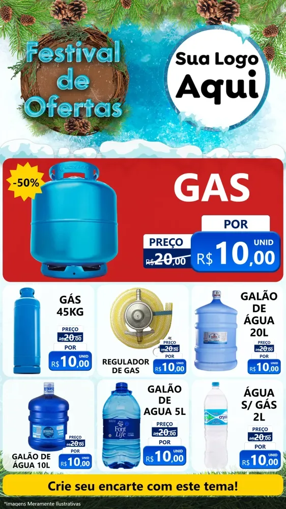 Modelo de Rede Social para Stories com o tema Festival de Ofertas - Inverno para Água e gás