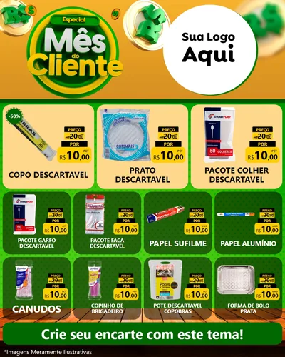 Modelo de Rede Social para Feed Instagram com o tema Especial Mês do Cliente para Embalagens
