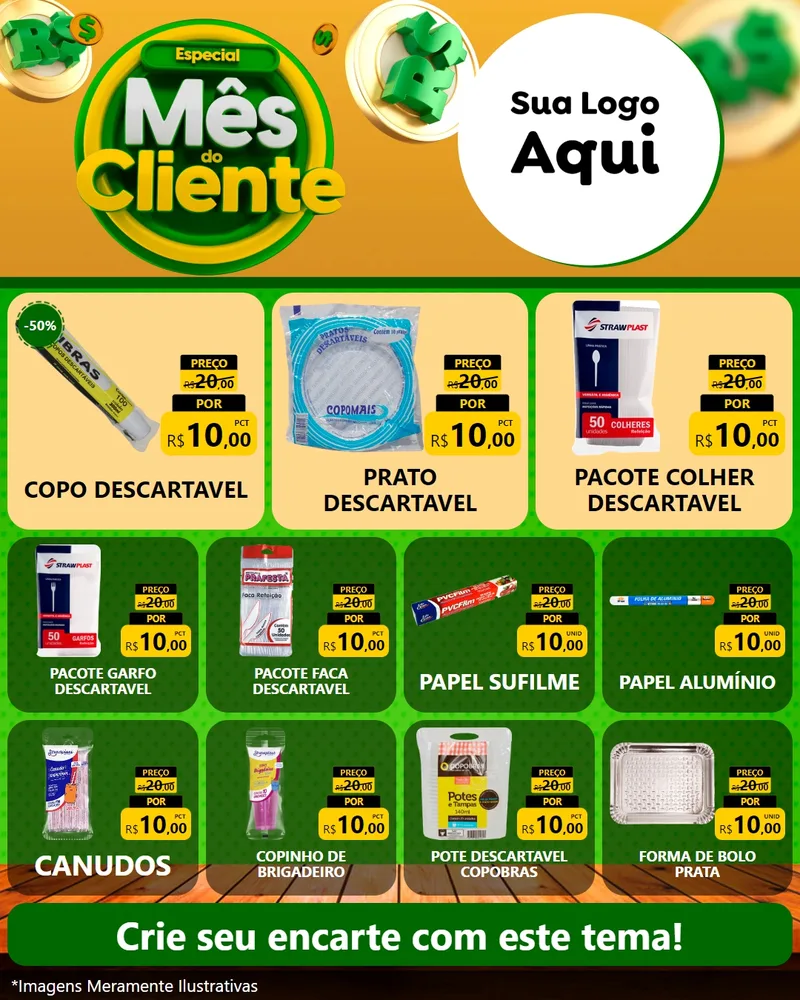 Modelo de Rede Social para Feed Instagram com o tema Especial Mês do Cliente para Embalagens