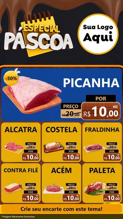 Modelo de Rede Social para Stories com o tema Especial Páscoa para Açougue