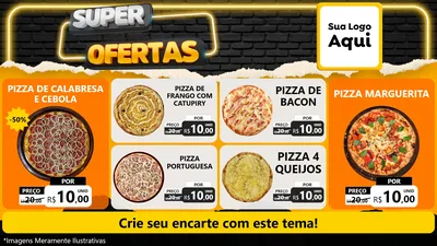 Modelo de TV para TV Horizontal com o tema Super Ofertas para Pizzaria