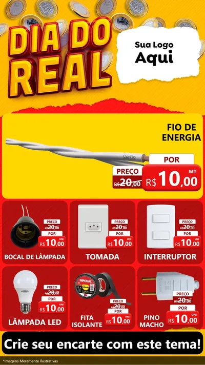 Modelo de Rede Social para Stories com o tema Dia Do Real para Materiais Elétricos