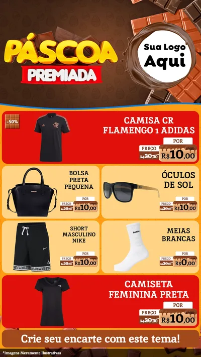 Modelo de TV para TV Vertical com o tema Páscoa Premiada para Roupas e acessórios
