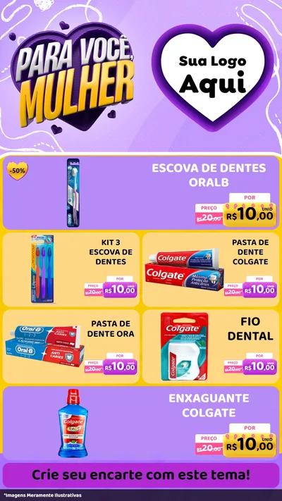 Modelo de TV para TV Vertical com o tema Para Você, Mulher para Higiene Pessoal