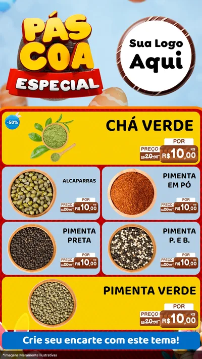 Modelo de TV para TV Vertical com o tema Páscoa Especial para Produtos Naturais