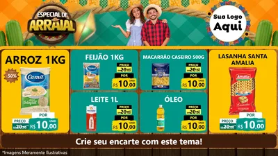 Modelo de TV para TV Horizontal com o tema Especial De Arraial para Supermercado