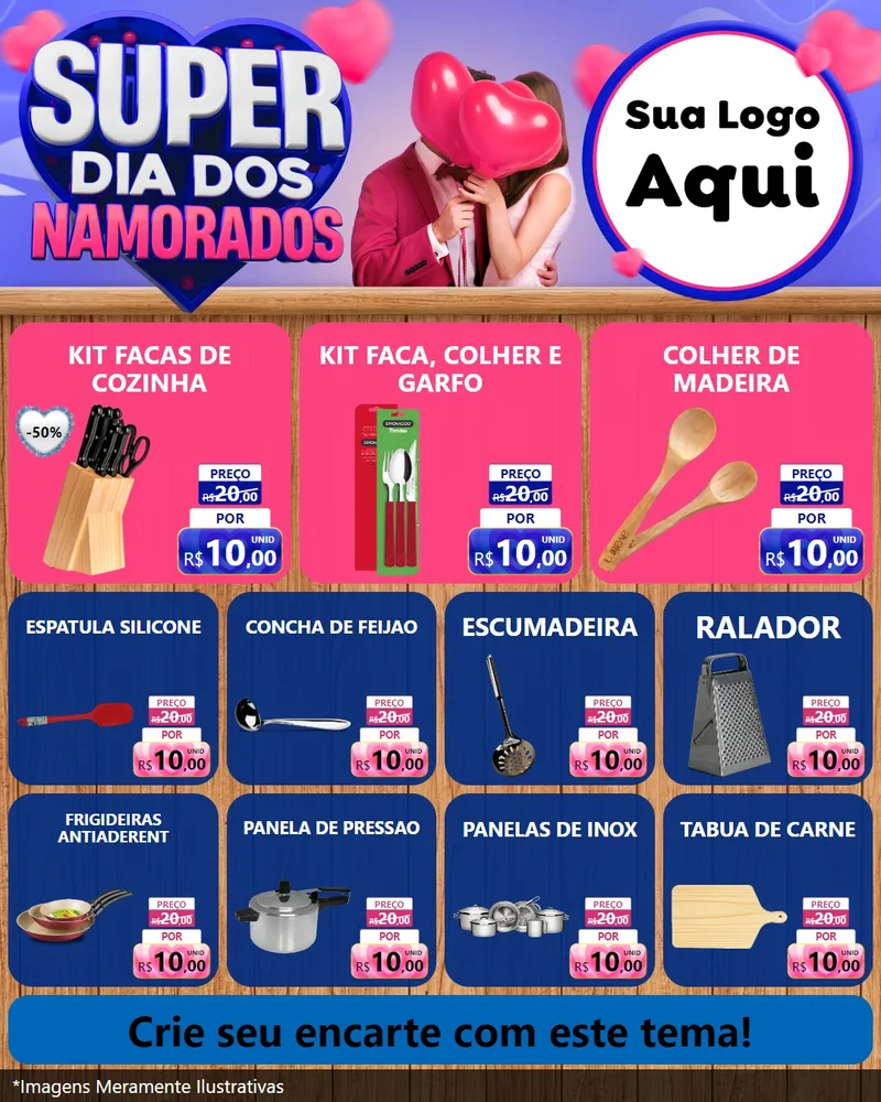 Modelo de Rede Social para Feed Instagram com o tema Super Dia dos Namorados para Utilidades Domésticas