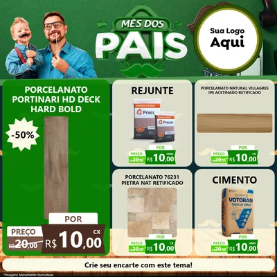 Modelo de Rede Social para Feed Facebook com o tema Mês dos Pais para Pisos e revestimentos