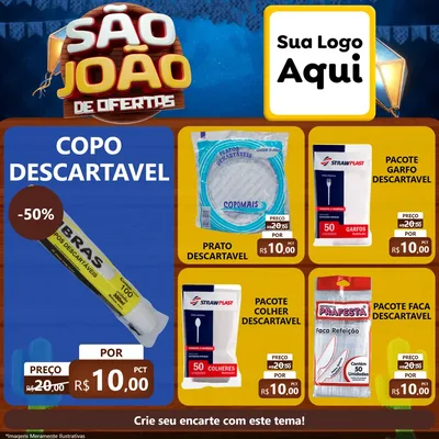 Modelo de Rede Social para Feed Facebook com o tema São João Ofertas Imbatíveis! - Junina para Embalagens