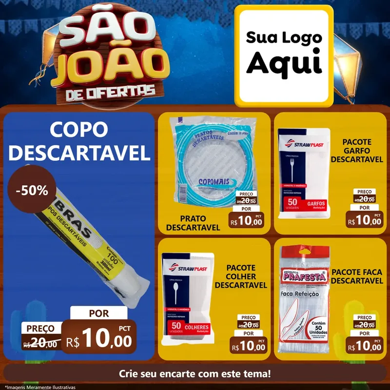 Modelo de Rede Social para Feed Facebook com o tema São João Ofertas Imbatíveis! - Junina para Embalagens