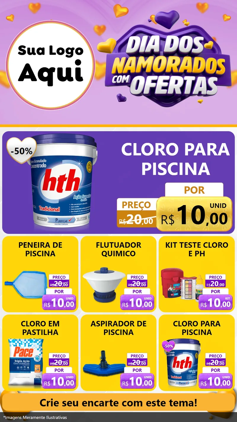 Modelo de Rede Social para Stories com o tema Dia Dos Namorados Com Ofertas para Produtos para Piscina