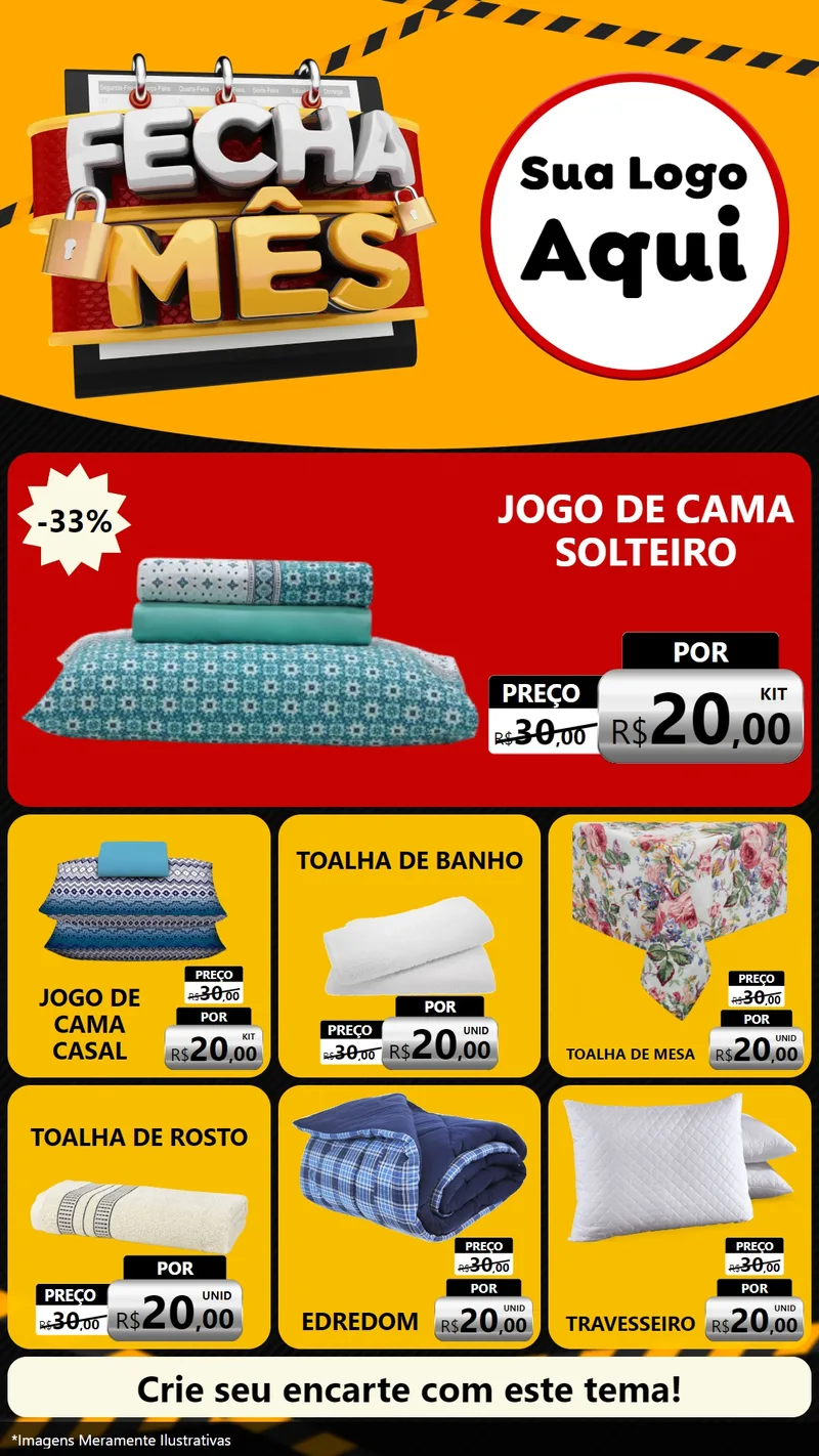 Modelo de Rede Social para Stories com o tema Fecha Mês para Cama, Mesa e Banho