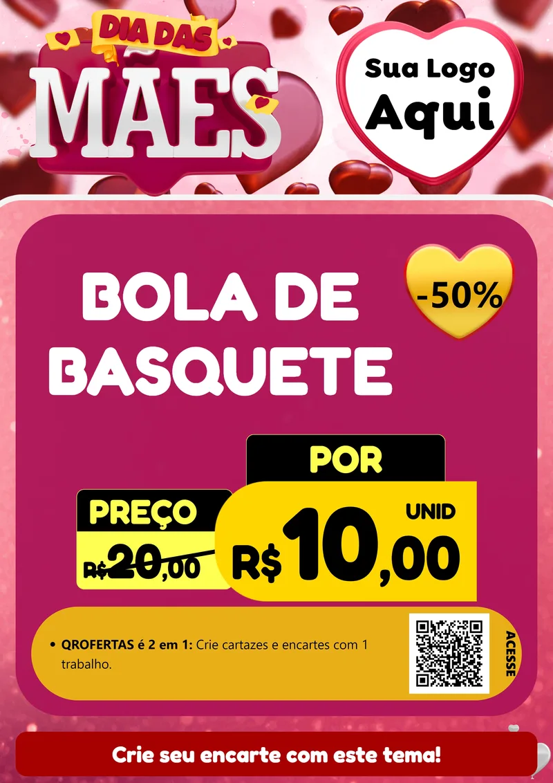 Modelo de Cartaz para Cartaz A4 Vertical com o tema Dia Das Mães para Artigos Esportivos