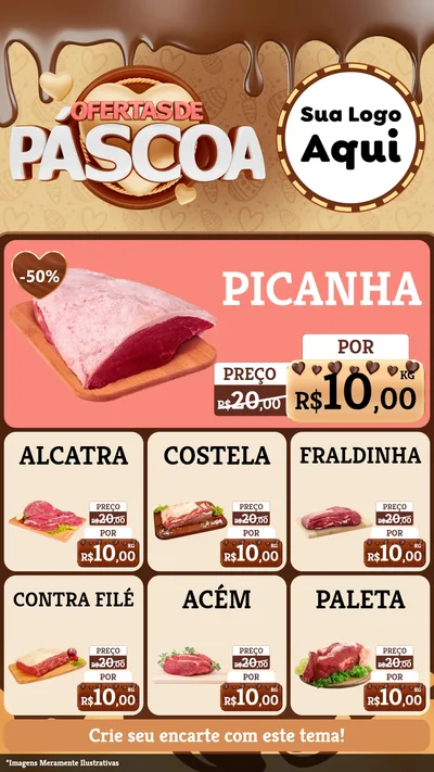 Modelo de Rede Social para Stories com o tema Ofertas de Páscoa para Açougue