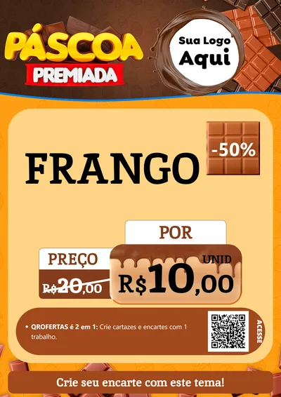 Modelo de Cartaz para Cartaz A4 Vertical com o tema Páscoa Premiada para Assados