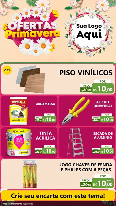 Modelo de TV para TV Vertical com o tema Ofertas de Primavera para Material para Construção