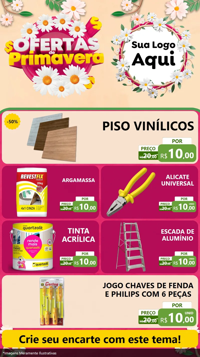 Modelo de TV para TV Vertical com o tema Ofertas de Primavera para Material para Construção