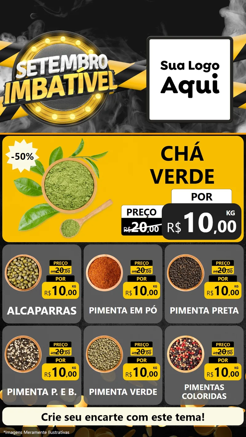 Modelo de Rede Social para Stories com o tema Setembro Imbatível para Produtos Naturais