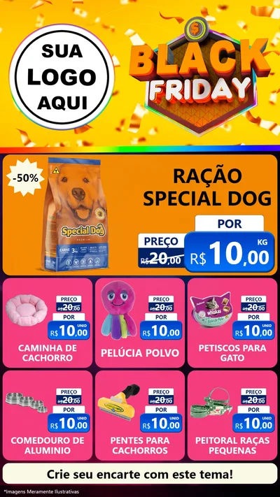 Modelo de Rede Social para Stories com o tema Black Friday para Pet Shop