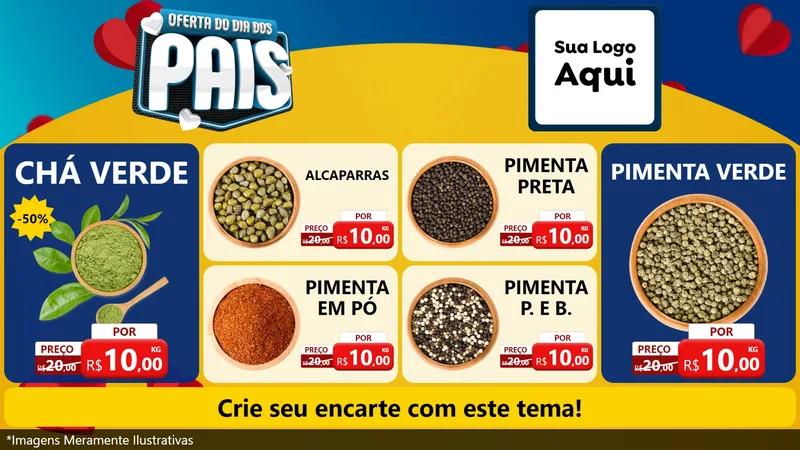 Modelo de TV para TV Horizontal com o tema Oferta Do Dia Dos Pais para Produtos Naturais