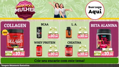 Modelo de TV para TV Horizontal com o tema Para Você Mulher para Suplementos alimentares