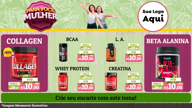 Modelo de TV para TV Horizontal com o tema Para Você Mulher para Suplementos alimentares