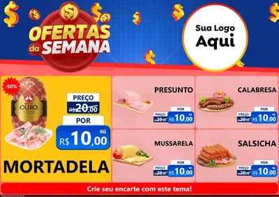 Modelo de Encarte para Encarte A4 Horizontal com o tema Ofertas Da Semana para Frios e Laticínios