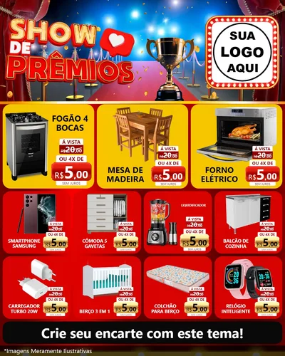 Modelo de Rede Social para Feed Instagram com o tema Show de Prêmios para Móveis e Eletro