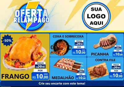Modelo de Encarte para Encarte A4 Horizontal com o tema Oferta Relâmpago para Assados