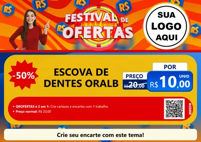Modelo de Cartaz para Cartaz A4 Horizontal com o tema Festival de Ofertas para Higiene Pessoal