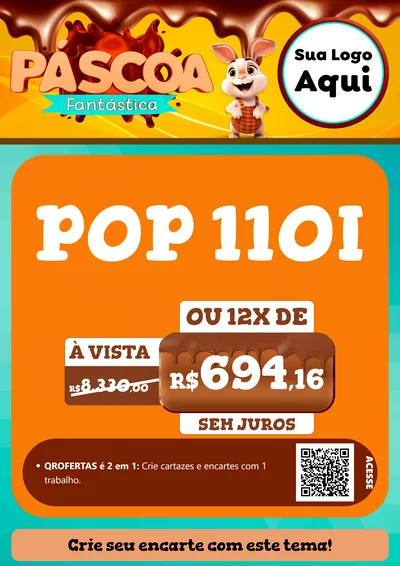 Modelo de Cartaz para Cartaz A4 Vertical com o tema Páscoa Fantástica para Concessionaria de Motos