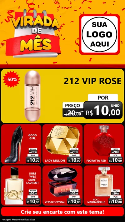 Modelo de Rede Social para Stories com o tema Virada de Mês para Perfumes