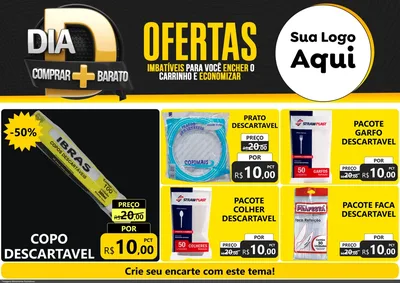 Modelo de Encarte para Encarte A4 Horizontal com o tema Dia D Mais Economia para Embalagens