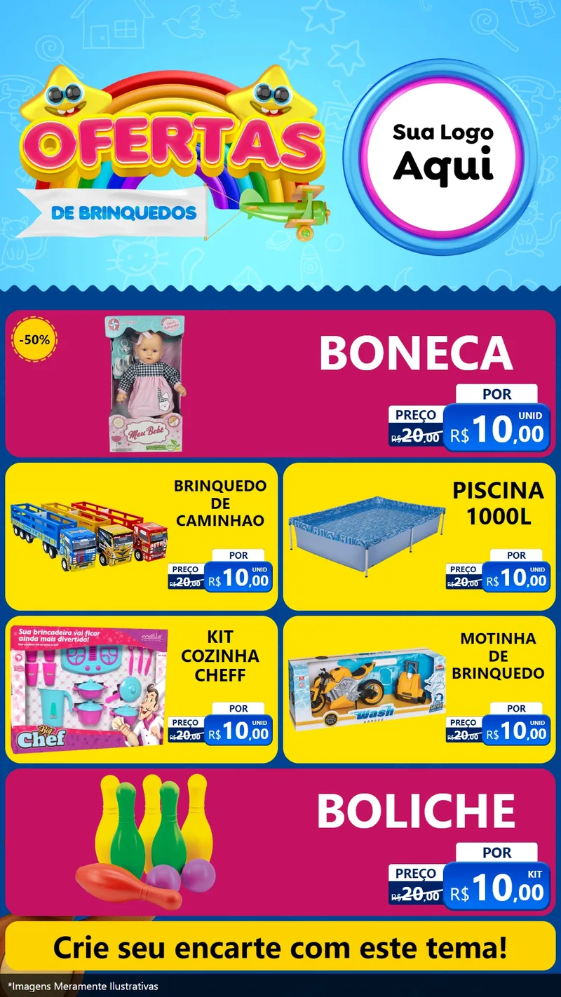 Modelo de TV para TV Vertical com o tema Ofertas de brinquedos para Brinquedos